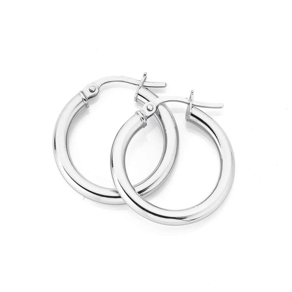 White gold hoop store earrings sale