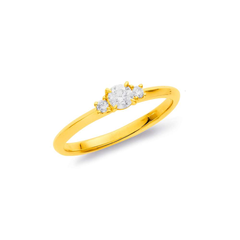 My Lady 3 Stone Pave Natural Diamond 2.40 ctw Heart Semi Mount Engagement  Ring 18K Yellow Gold | TriJewels