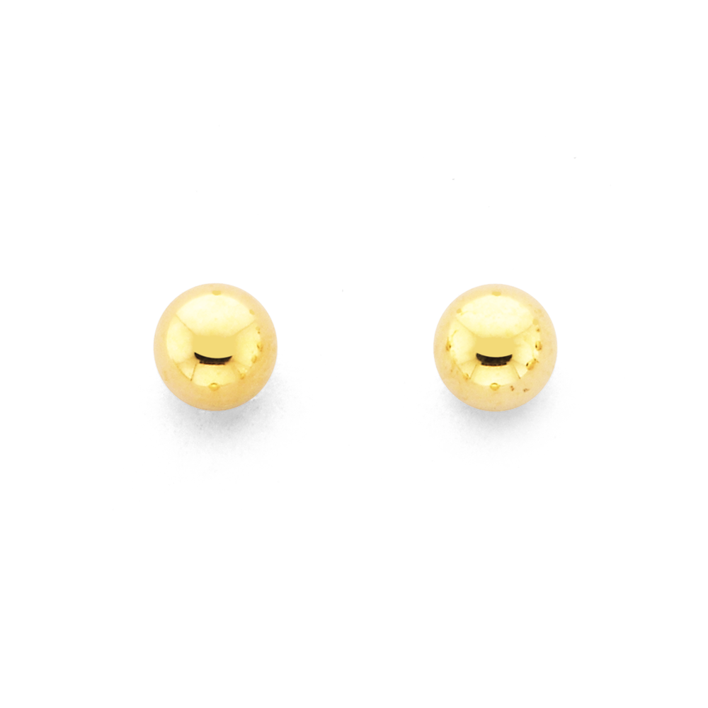 Gold ball stud earrings on sale 3mm