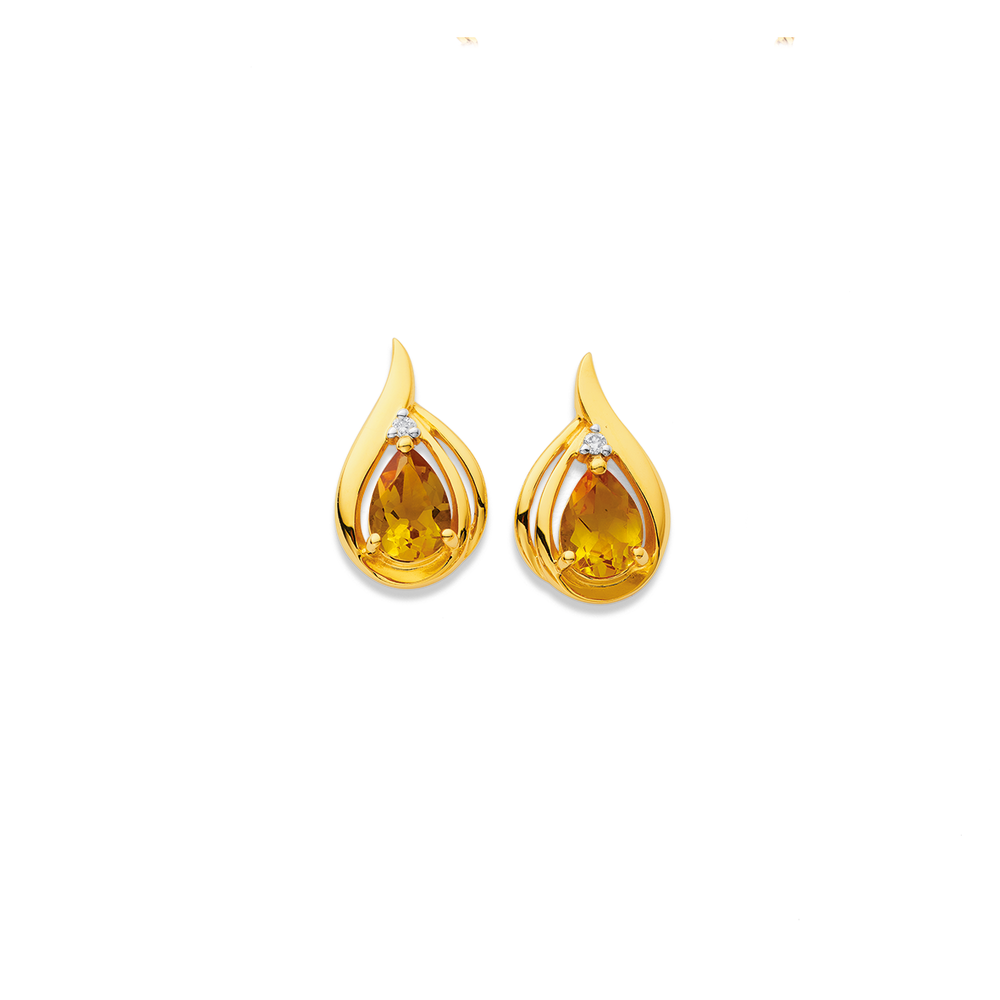 White gold citrine on sale earrings