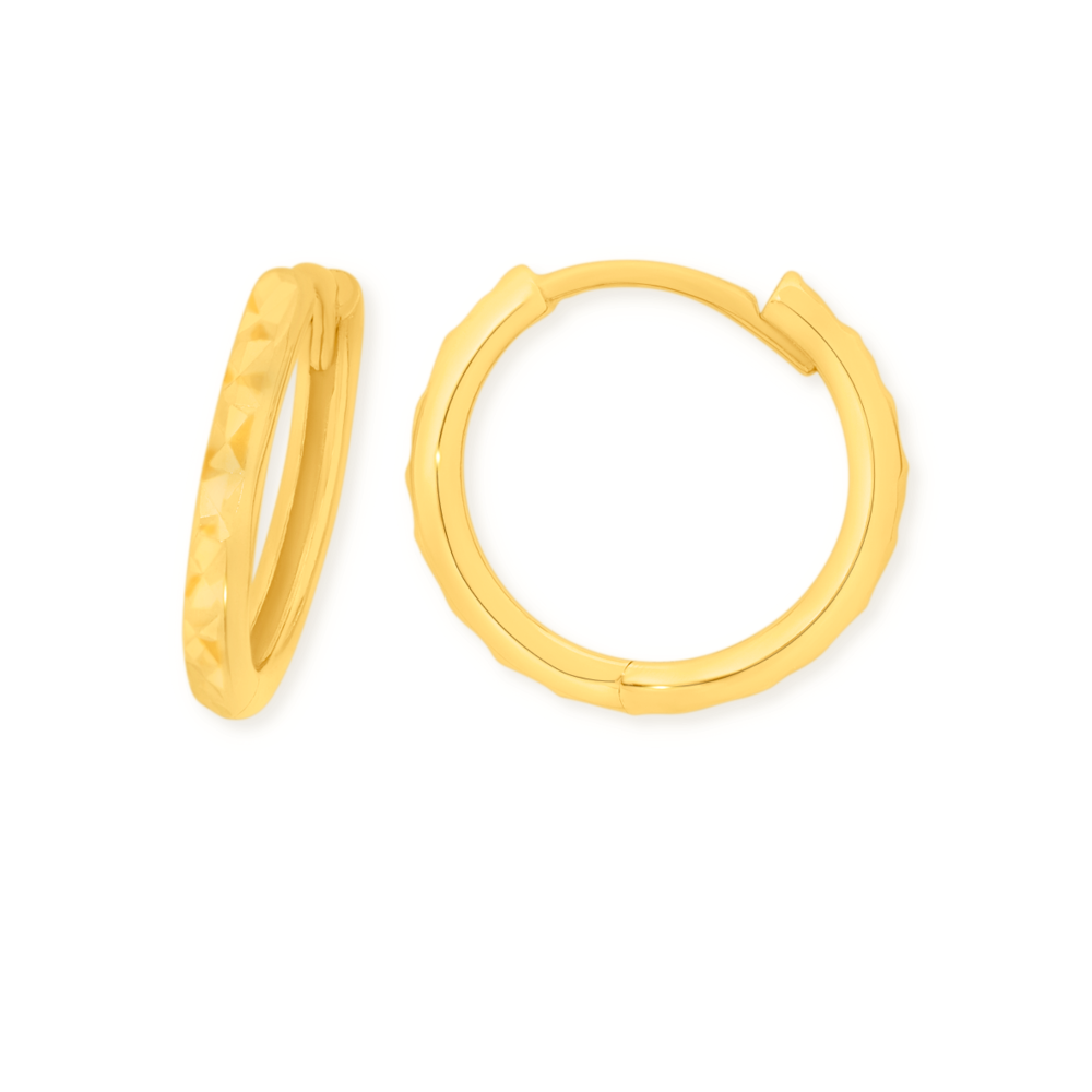 9ct gold sales huggie earrings