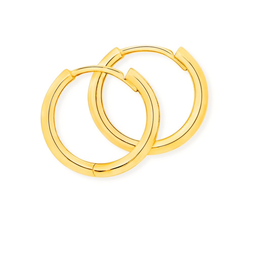 9ct Gold 1.5x9mm Polished Huggie Earrings | Goldmark (NZ)