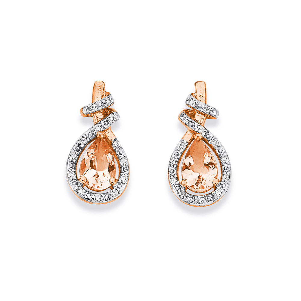 Rose gold store pear earrings