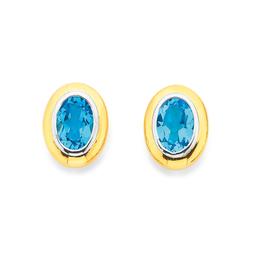 Pear-shaped Blue Topaz & Diamond Earrings – Forever Today by Jilco