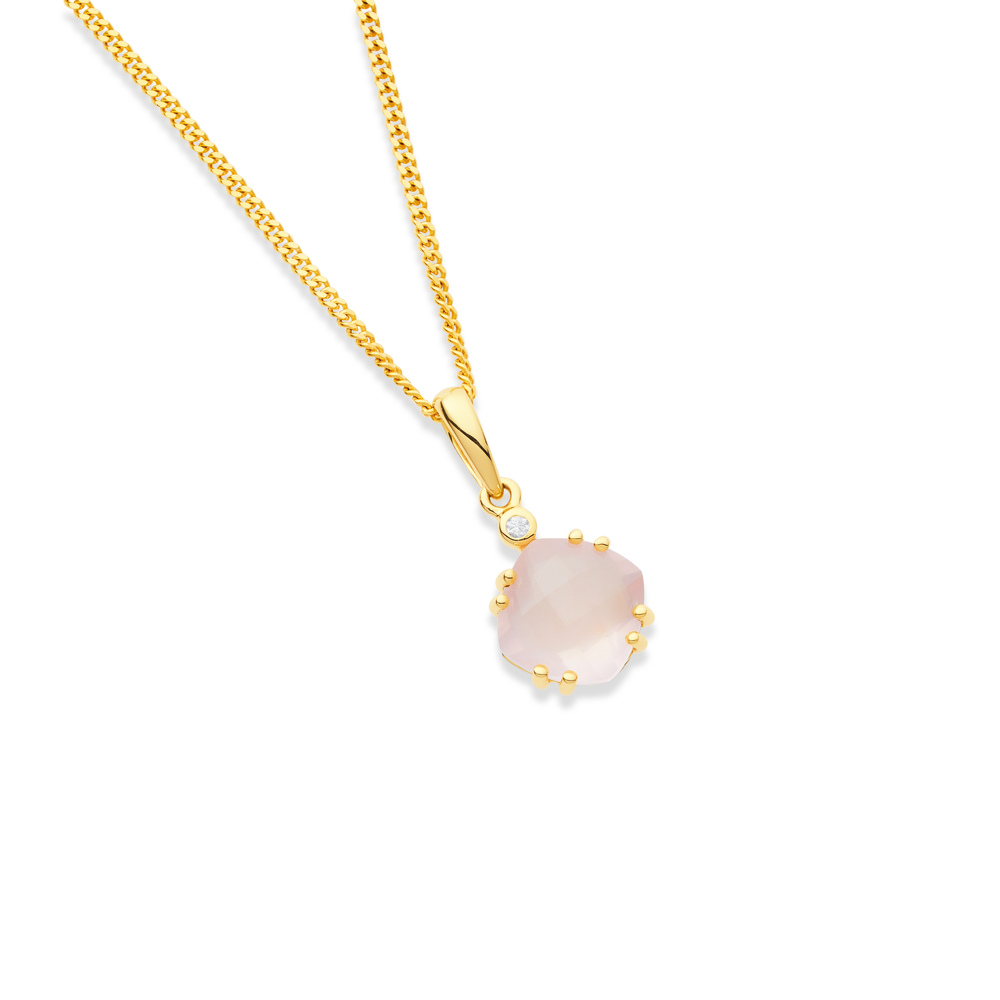 Rose quartz on sale diamond necklace