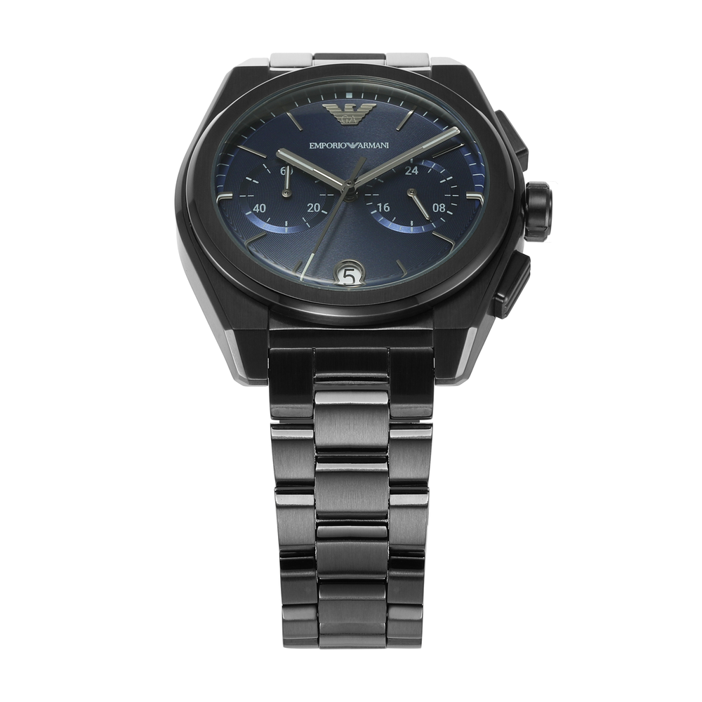 Emporio armani men's on sale black chronograph watch ar2453