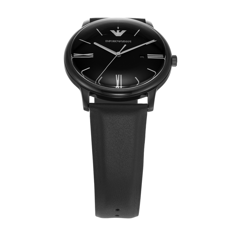 Armani watch black discount mens