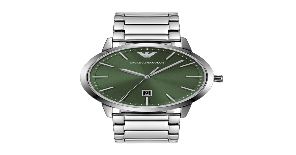 Emporio Armani Ruggero Men's Watch in Silver | Stewart Dawsons