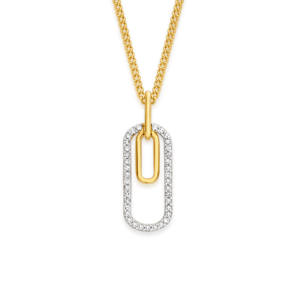 Bloomingdale's Diamond Paperclip Necklace in 14K White & Yellow Gold, 1.0  ct. t.w. - 100% Exclusive | Bloomingdale's
