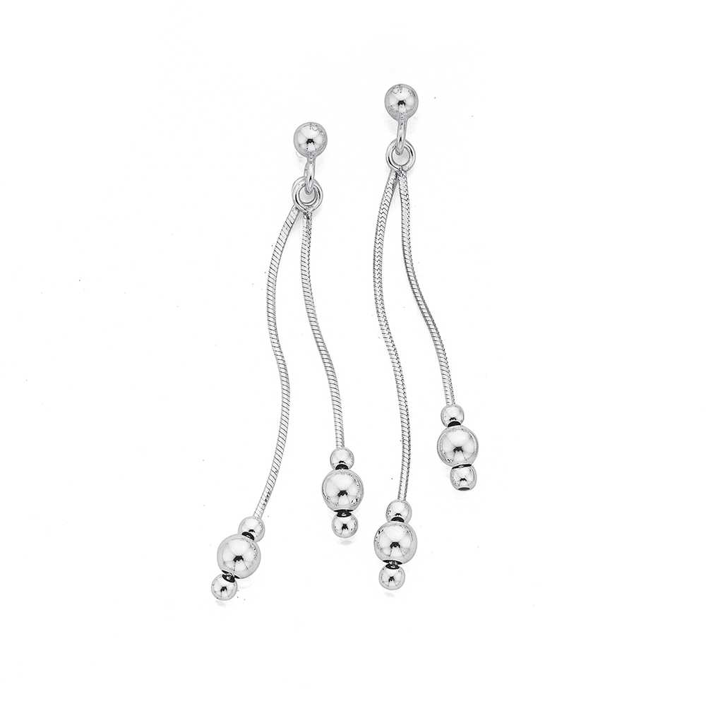 Sterling Silver Diamante Dangle Hoop Earrings  Lovisa