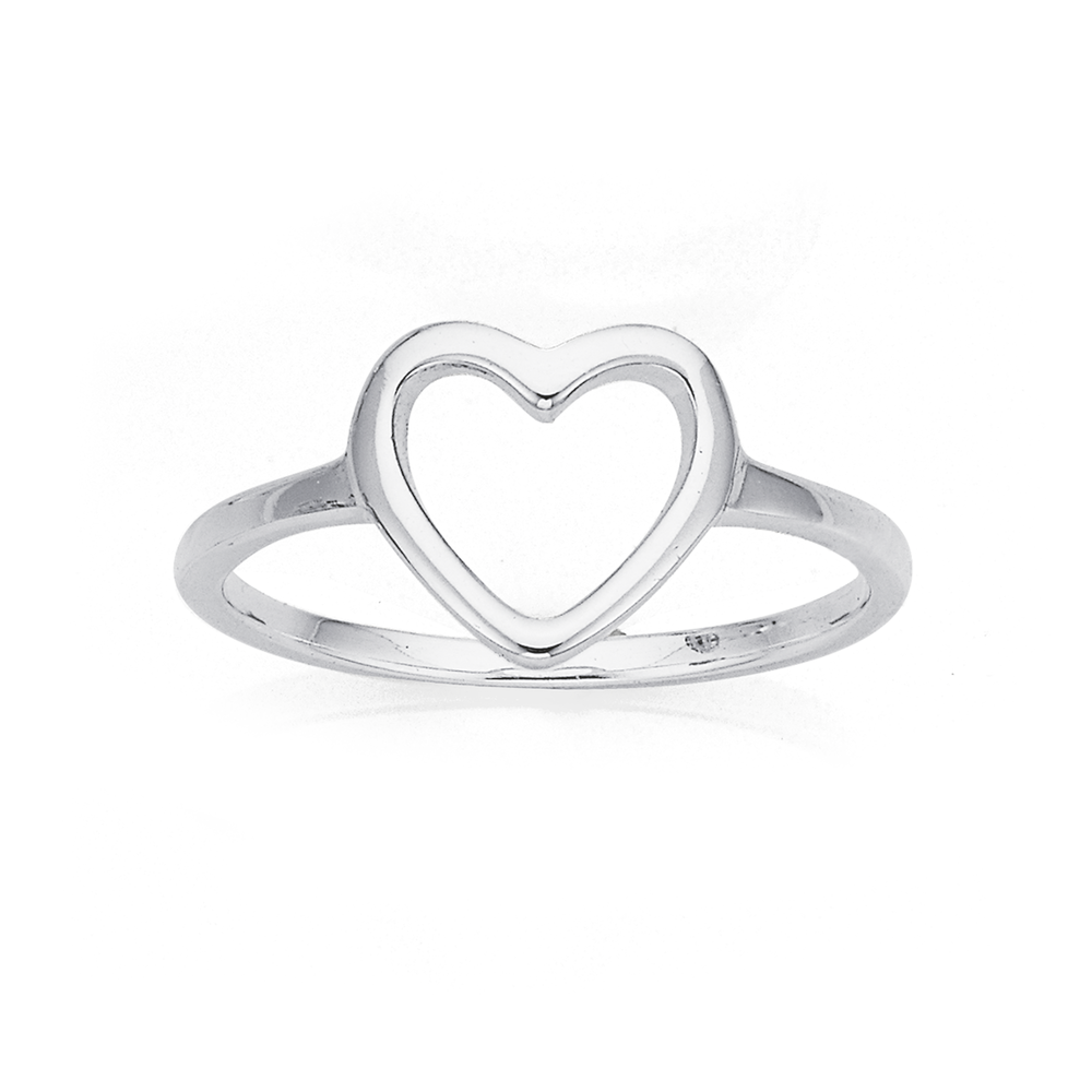 small silver heart ring