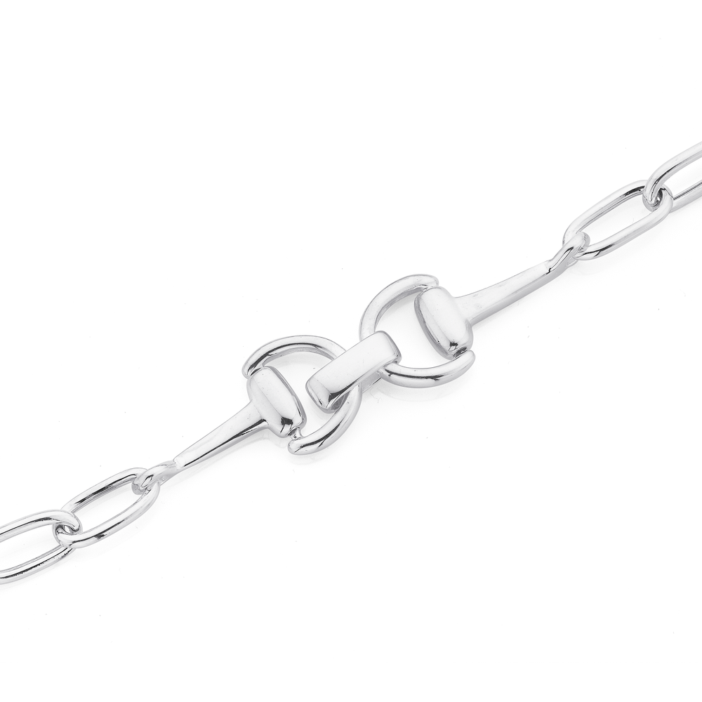 sterling silver horse bit bracelet