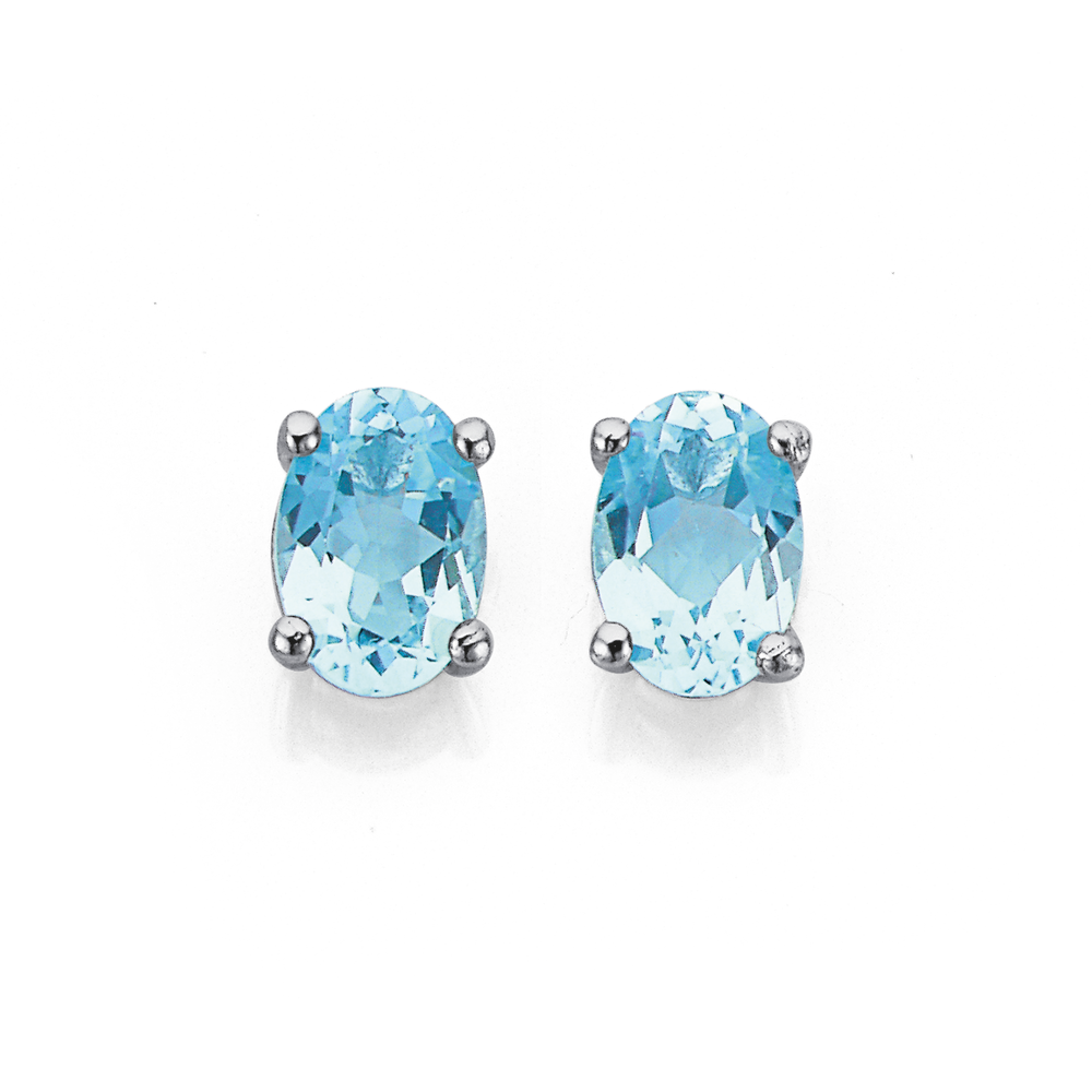 Natural Sky Blue Topaz & .015 CTW Natural Diamond Earrings | Rei of Light  Fine Jewelry – Rei of Light Jewelry