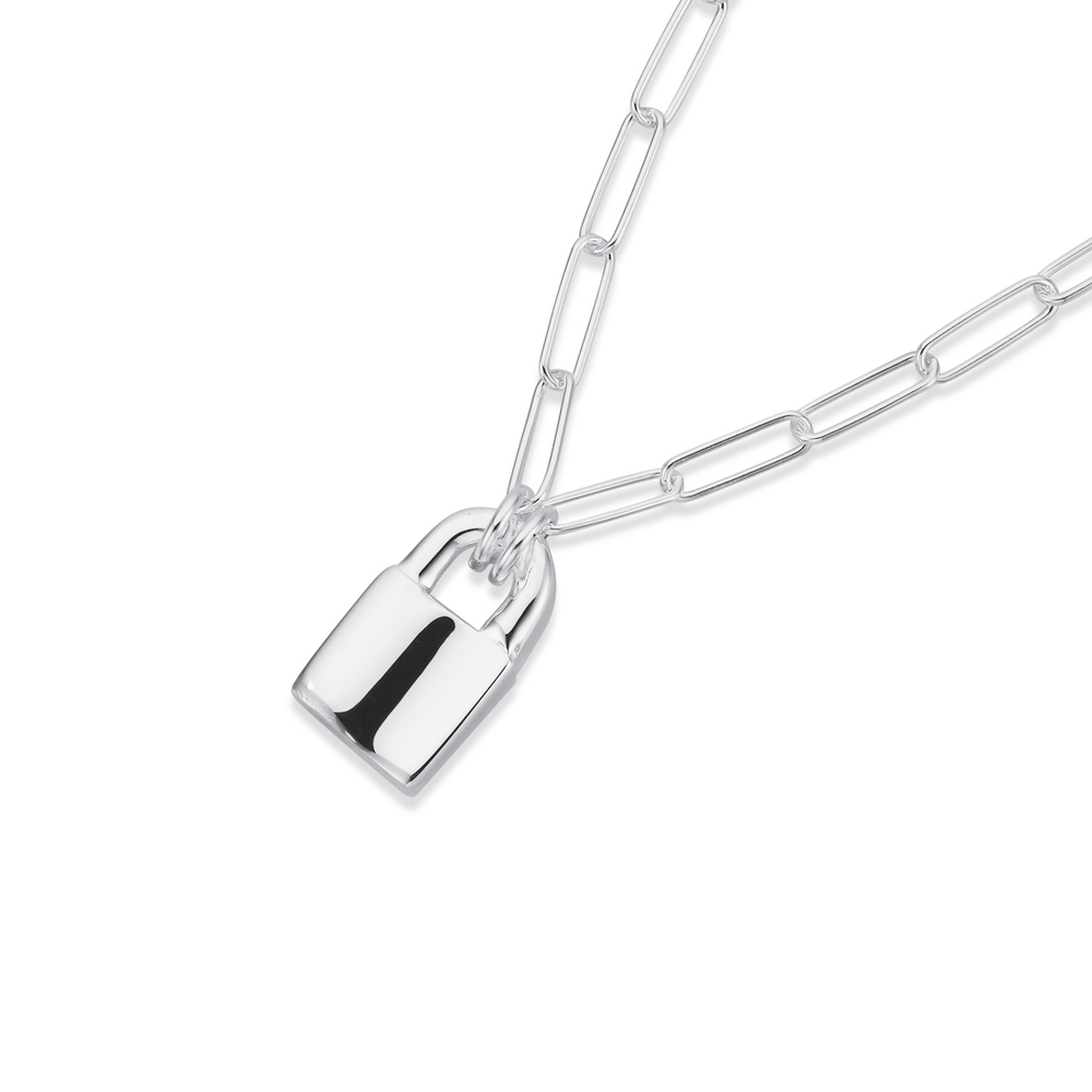 Personalised Love Locked Silver Padlock Necklace | Under the Rose