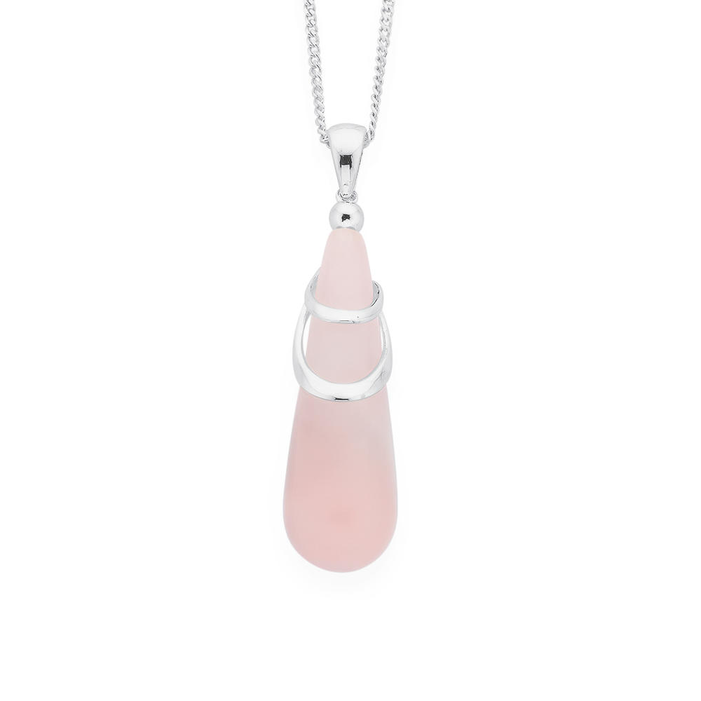 Belle Single Rose Quartz Pendant Necklace — The Jewel Shop